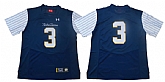 Notre Dame 3 Blue Under Armour College Throwback Football Jersey,baseball caps,new era cap wholesale,wholesale hats